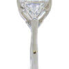 Platinum and 14k white gold 7.30 carat princess cut Diamond Ring with triangular side diamonds