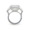 Platinum and 14k white gold 7.30 carat princess cut Diamond Ring with triangular side diamonds