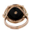 14 karat yellow and rose gold onyx disc ring