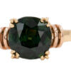 2.04 Carat Cushion Cut Green Sapphire Ring in 14 Karat