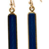 14 Karat Yellow Gold Blue Guilloché Enamel Lingerie Pin Conversion Dangle Earrings