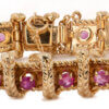 14 Karat Yellow Gold Round Pink Sapphire Bracelet
