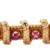 14 Karat Yellow Gold Round Pink Sapphire Bracelet