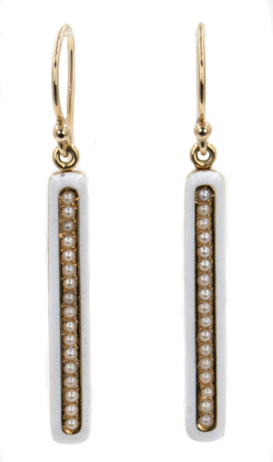 14 Karat Yellow Gold Pearl Lingerie Earrings