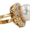 18 Karat Yellow Gold South Sea Pearl and Diamond Ring, side view