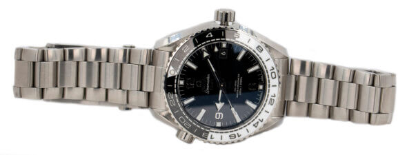 Omega Stainless steel Seamaster watch. side view