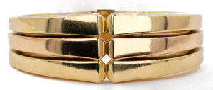 18 karat rose and yellow gold Cartier cuff bracelet