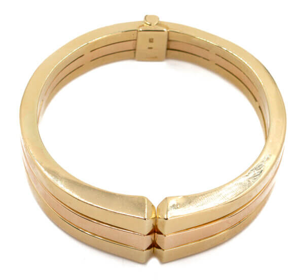 18 karat rose and yellow gold Cartier cuff bracelet