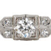 Platinum Art Deco Diamond Engagement Ring - Front View