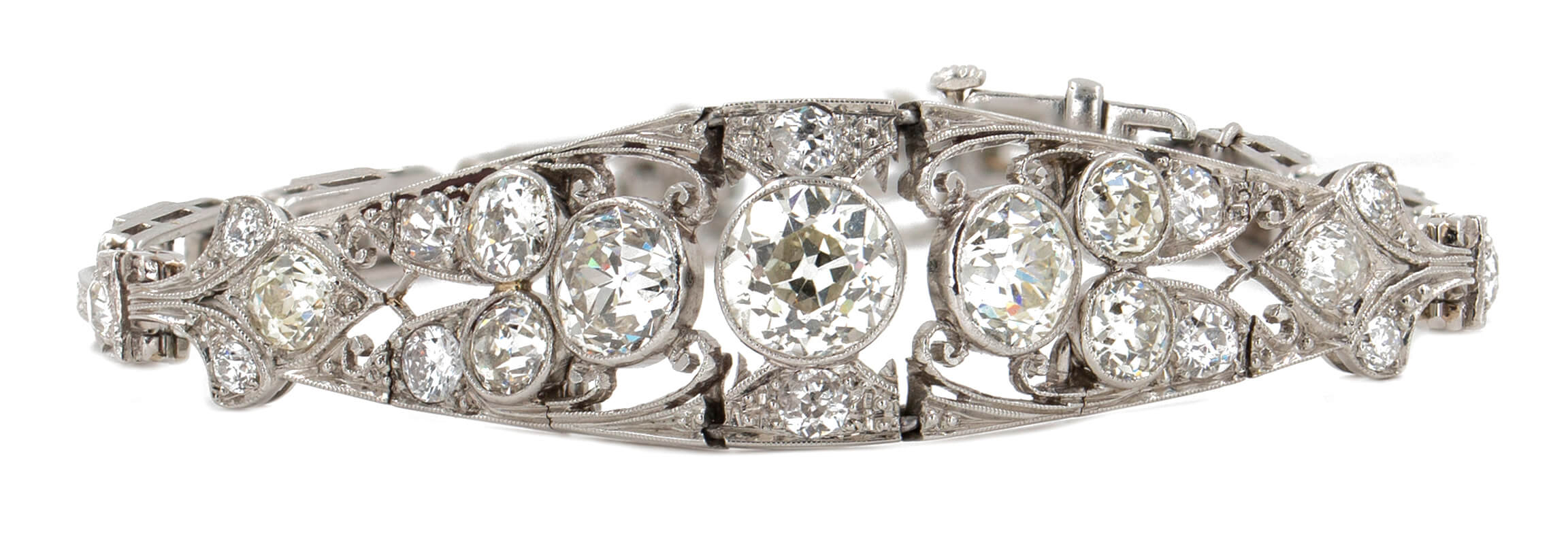 Platinum Edwardian 6.6 Carat Diamond Bracelet