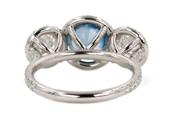Custom made Platinum Sapphire and Diamond Ring By Lippa's