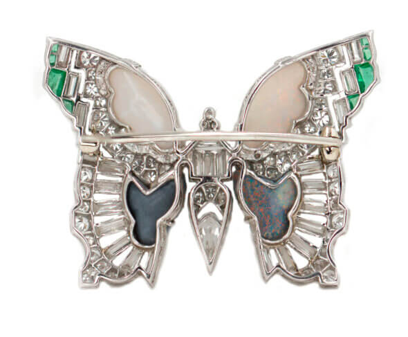 J.E. Caldwell Art Deco diamond butterfly brooch