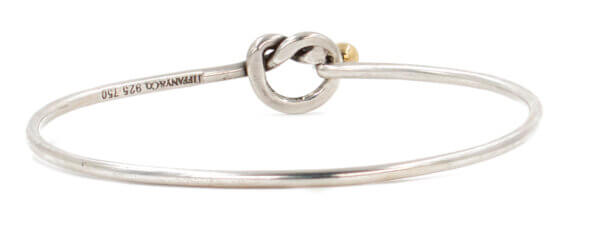 Tiffany Silver & 18 Karat Knot Bangle Bracelet