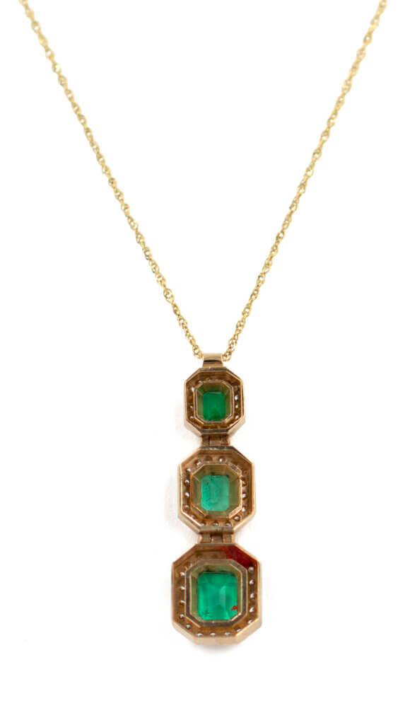 3 Stack .36 Carat Emerald Necklace