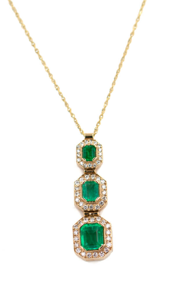 3 Stack .36 Carat Emerald Necklace