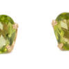 14 Karat Yellow Gold Oval Peridot Stud Earrings