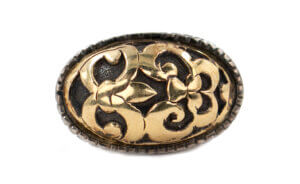 John Hardy Silver and 18 Karat Yellow Gold Ring