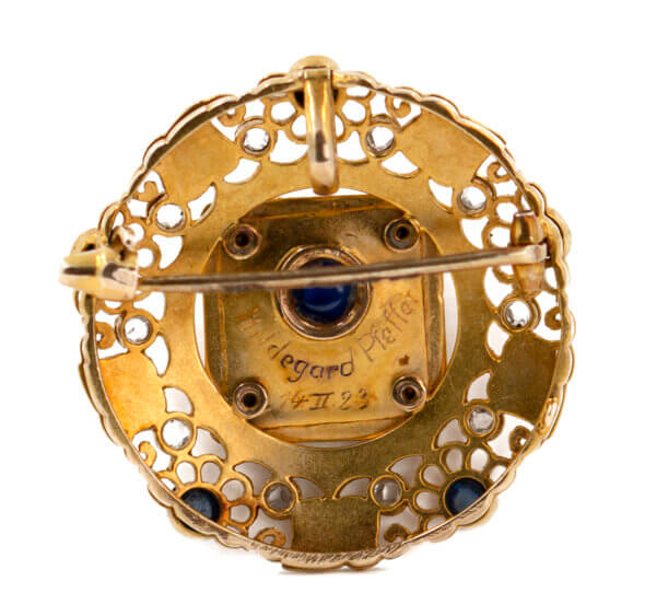 Sapphire and Diamond Gold Brooch