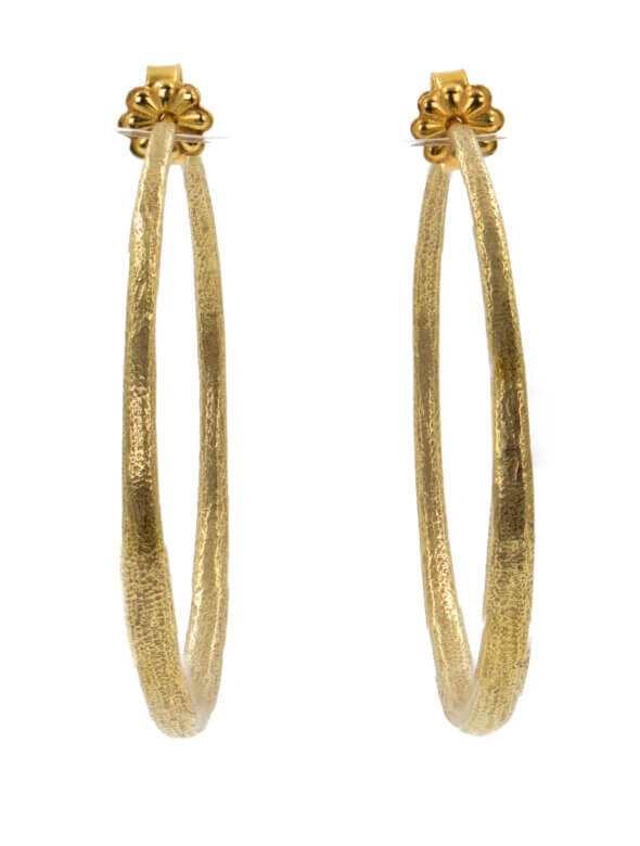 14 Karat Yellow Gold 1.5 Inch Gold Hoop Earrings