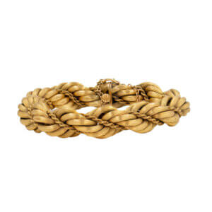 Tiffany & Co. 18 Karat Yellow Gold Rope Style Bracelet