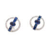 770-21480-Front Art Deco Sapphire & Rose Cut Diamond Halo Earrings