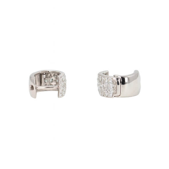 18 Karat White Gold Diamond Huggie Earrings