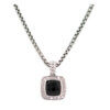 David Yurman Onyx Neck Front David Yurman Sterling Silver Onyx and Diamond Necklace