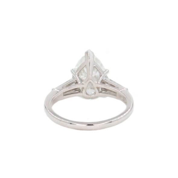 770-21276-Back 3.06 Carat Pear Shape Diamond Engagement Ring Mounted in Platinum with GIA Report