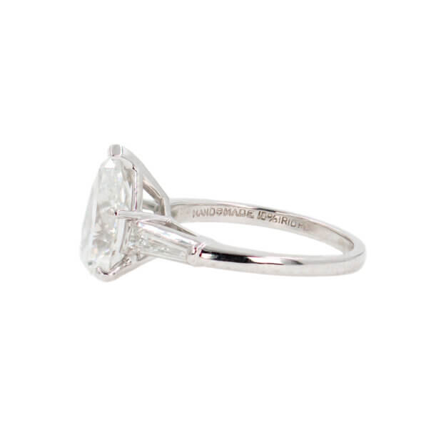 770-21276-Left 3.06 Carat Pear Shape Diamond Engagement Ring Mounted in Platinum with GIA Report