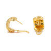 18 Karat Yellow Gold Ribbed Huggie Earrings