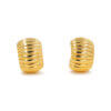 18 Karat Yellow Gold Ribbed Huggie Earrings