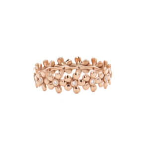 Rose Gold Floral and Diamond Band