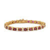 Ruby and Diamond Line Bracelet in 18 Karat Yellow Gold