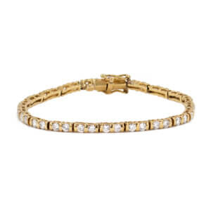 18 Karat Yellow Gold Diamond Line Bracelet