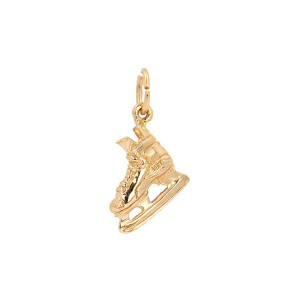 Hockey Skate Charm in 14 Karat Yellow Gold
