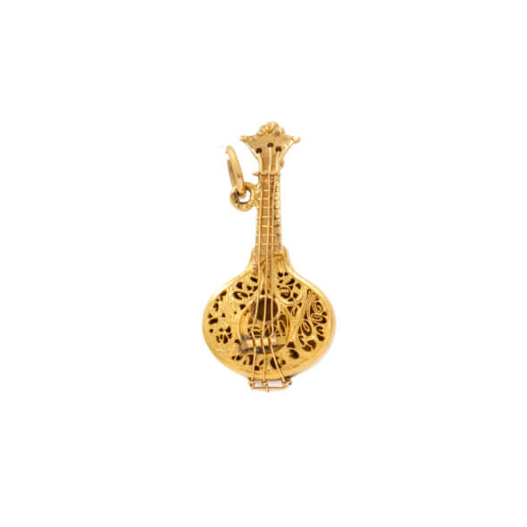 18 Karat Yellow Gold Banjo Charm