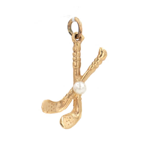 Golf Club Charm Made in Solid 14 Karat Yellow Gold