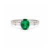 Lippa's Custom Made Emerald and Diamond Ring in 18 Karat White Gold