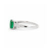 Lippa's Custom Made Emerald and Diamond Ring in 18 Karat White Gold