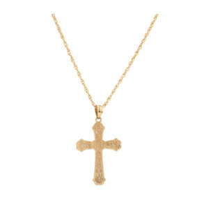 14k Two Tone Reversible  Cross Pendant