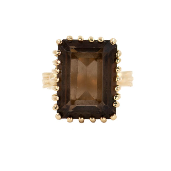 Emerald Cut Smoky Quartz Ring