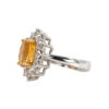 770-21590-Left Custom made Platinum and 18 Karat Yellow Gold Estate Citrine & Diamond Halo Ring