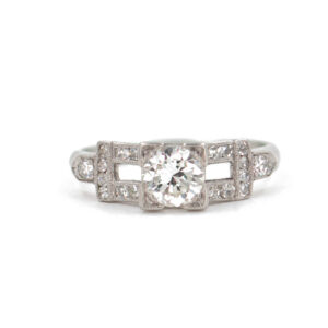 Art Deco Platinum Diamond Engagement Ring