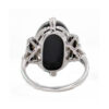 Art Deco 18 and 14k white gold black opal, diamond and onyx ring