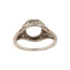 770-21570-Back1 Edwardian 1.80 Carat Round Aquamarine Filigree Ring in 10 Karat White Gold, Ring