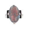Art Deco 18 and 14k white gold black opal, diamond and onyx ring
