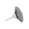 Art Deco 18 and 14k white gold black opal, diamond and onyx ring
