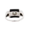 770-21607-Back Vintage Onyx & Diamond Ring in 14K White Gold, Art Deco Estate Ring