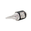 770-21607-Right Vintage Onyx & Diamond Ring in 14K White Gold, Art Deco Estate Ring