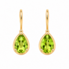 peridot earrings final Pear-Shaped Peridot 14 Karat Yellow Gold Drop Earrings